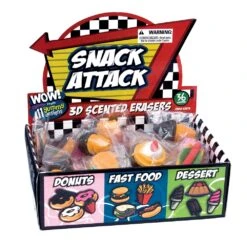 Geddes-c10d Snack Attack 3D Scented Eraser Display -Geddes 0007453 snack attack 3d scented eraser display