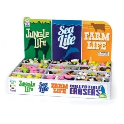 Geddes-c10d Jungle, Sea, And Farm Life 3D Eraser Assortment -Geddes 0007618 jungle sea and farm life 3d eraser assortment