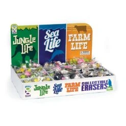 Geddes-c10d Jungle, Sea, And Farm Life 3D Eraser Assortment -Geddes 0007620 jungle sea and farm life 3d eraser assortment