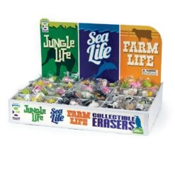 Geddes-c10d Jungle, Sea, And Farm Life 3D Eraser Assortment -Geddes 0007621 jungle sea and farm life 3d eraser assortment