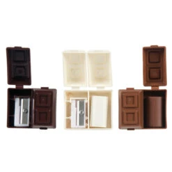 Geddes-c10d Chocolate Bar Pencil Sharpeners With Scented Erasers -Geddes 0012182 chocolate bar pencil sharpener with scented eraser