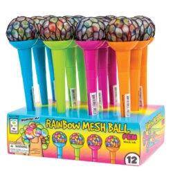 Geddes-c10d Rainbow Mesh Ball Pens -Geddes 0013677 rainbow mesh ball pens