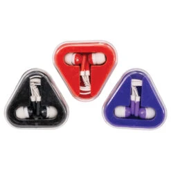 Geddes-c10d Colored Earbuds With Triangle Case