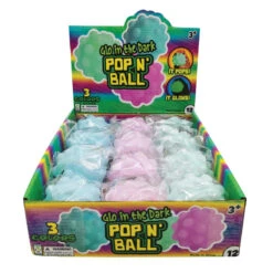 Geddes-c10d Glow In The Dark Pop N Ball -Geddes 0018367 emoji pop n balls